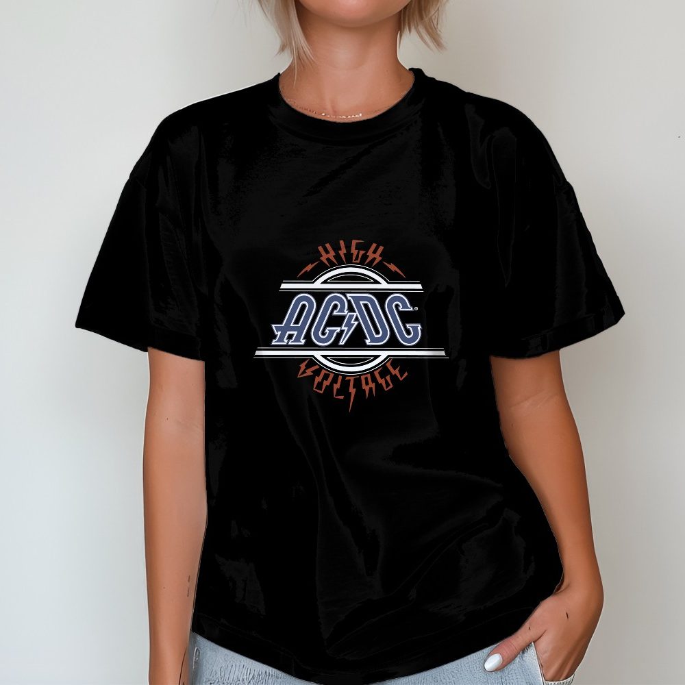 T-shirt bio oversize Femme ACDC avec un design de ACDC High Voltage