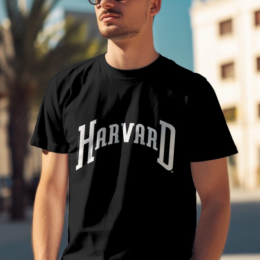 T-shirt Homme Harvard avec un design de Harvard Arc blanc