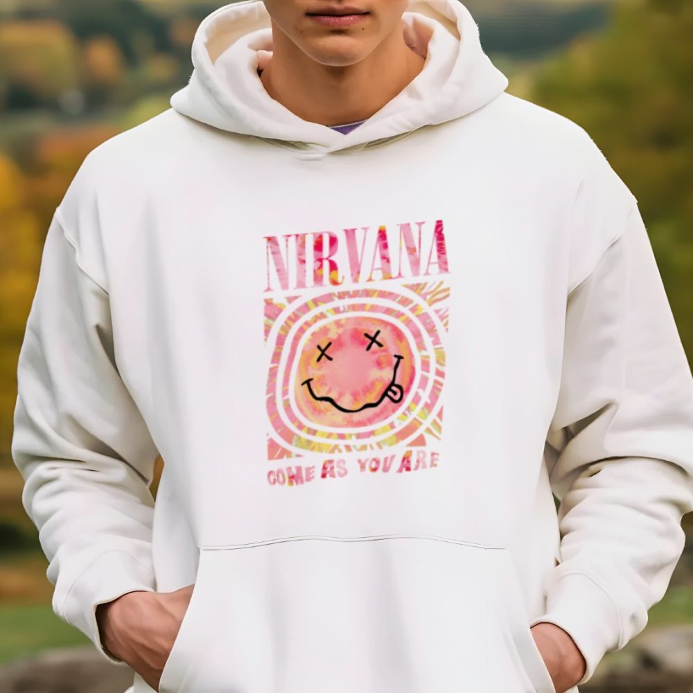 Sweat-shirt à capuche Homme Nirvana avec un design de Nirvana Come As You Are rose