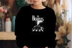 Sweat oversize coton bio Femme The Beatles avec un design de The Beatles Crossing Road blanc