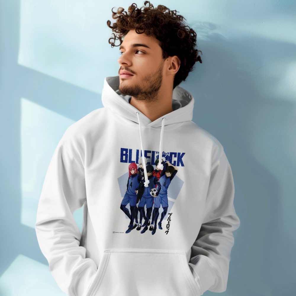 Sweat-shirt à capuche Homme Bluelock avec un design de Bluelock Team noir