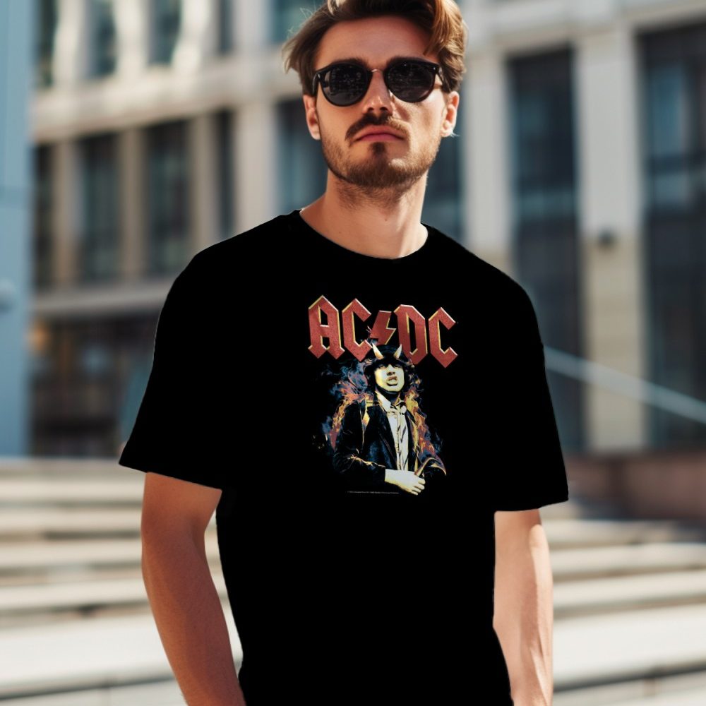 T-shirt Homme ACDC avec un design de ACDC Flamme clair