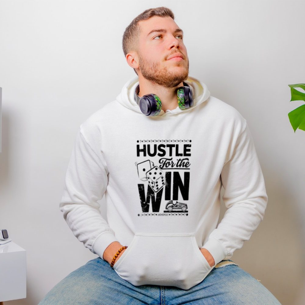 Sweat-shirt à capuche Homme Monopoly avec un design de Monopoly Hustle For The Win noir