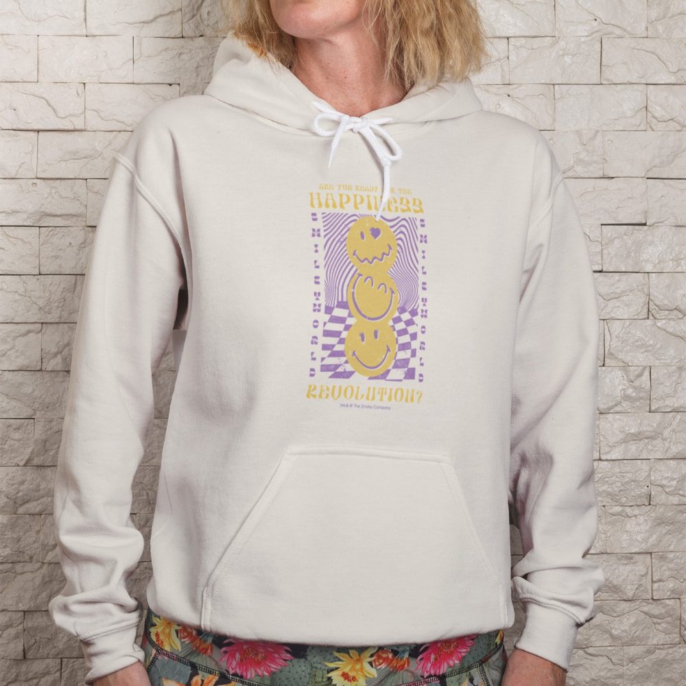 Sweat-shirt à capuche femme Smiley World avec un design de Smiley World Happiness Revolution