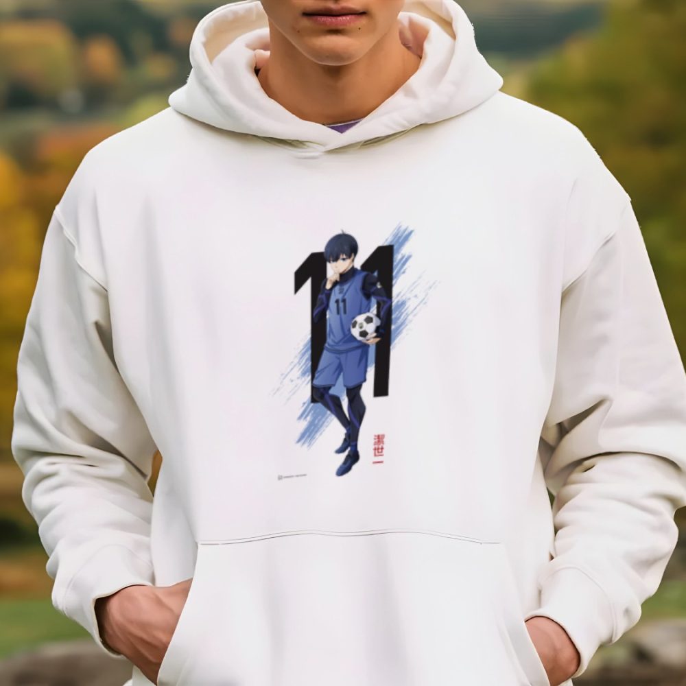 Sweat-shirt à capuche Homme Bluelock avec un design de Bluelock 11 noir