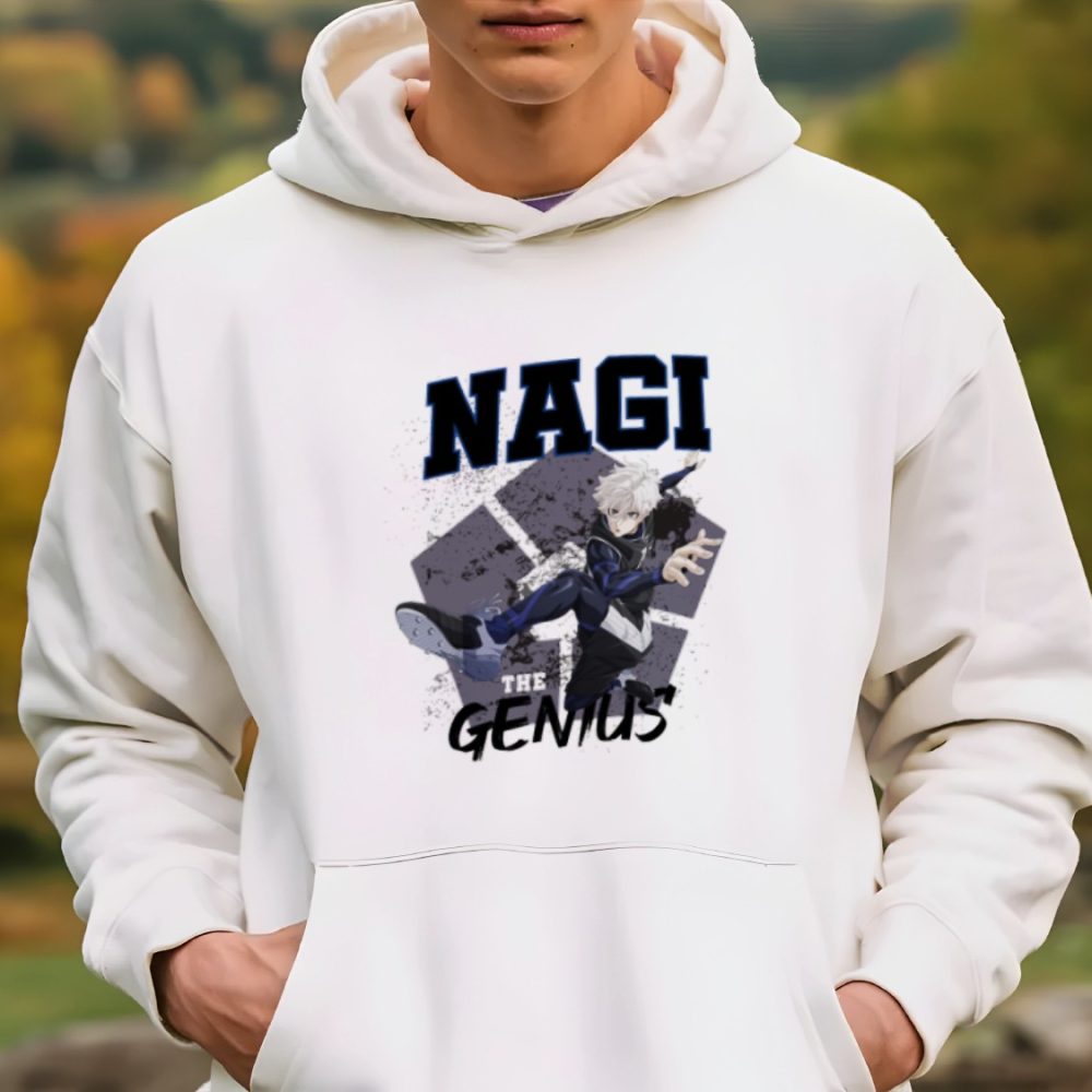 Sweat-shirt à capuche Homme Bluelock avec un design de Bluelock Nagi The Genuis noir