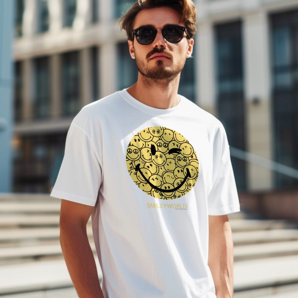 T-shirt Homme Smiley World avec un design de Smiley World Smiles noir