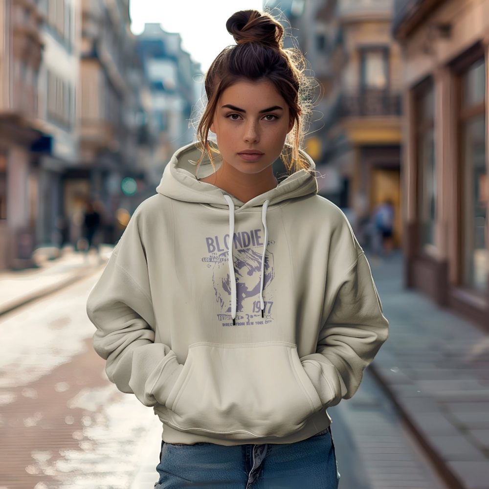 Sweat-shirt à capuche femme Femmes avec un design de Blondie 1977 lilas