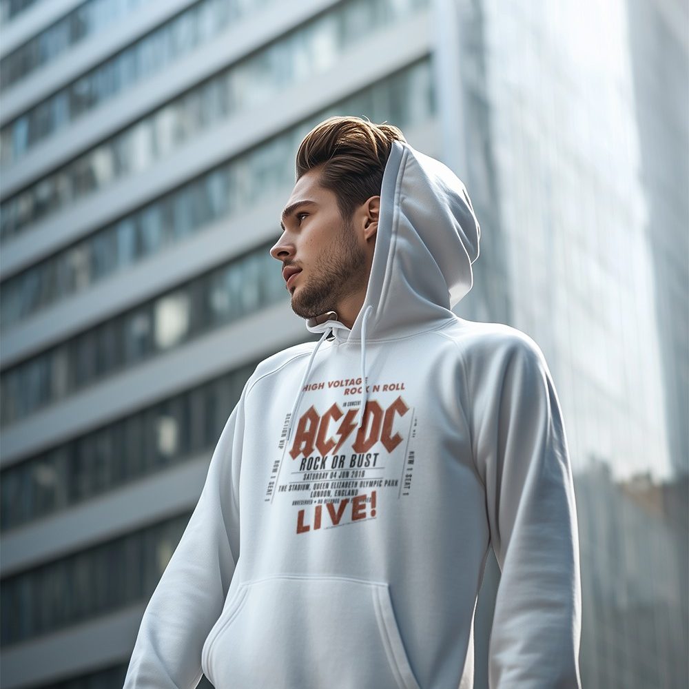Sweat-shirt à capuche Homme ACDC avec un design de ACDC Rock or Bust