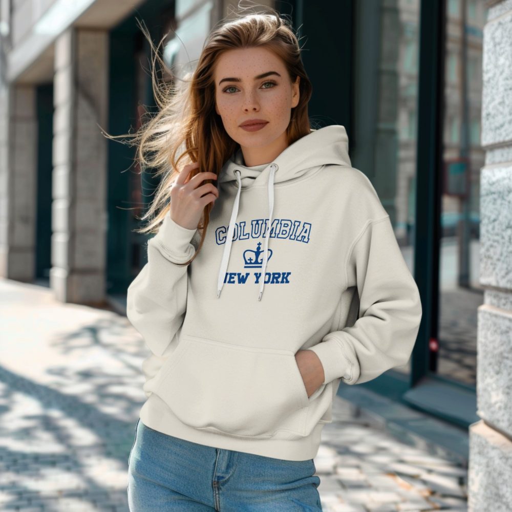 Sweat-shirt à capuche femme Columbia avec un design de Columbia New York bleu navy