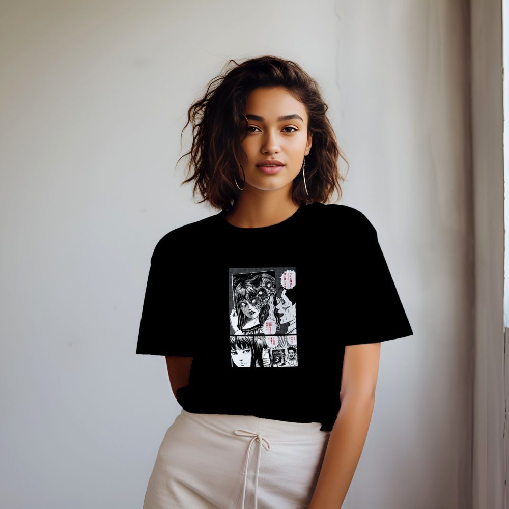 T-shirt oversize coton bio Femme Junji Ito Collection avec un design de Junji Ito Collection Portrait