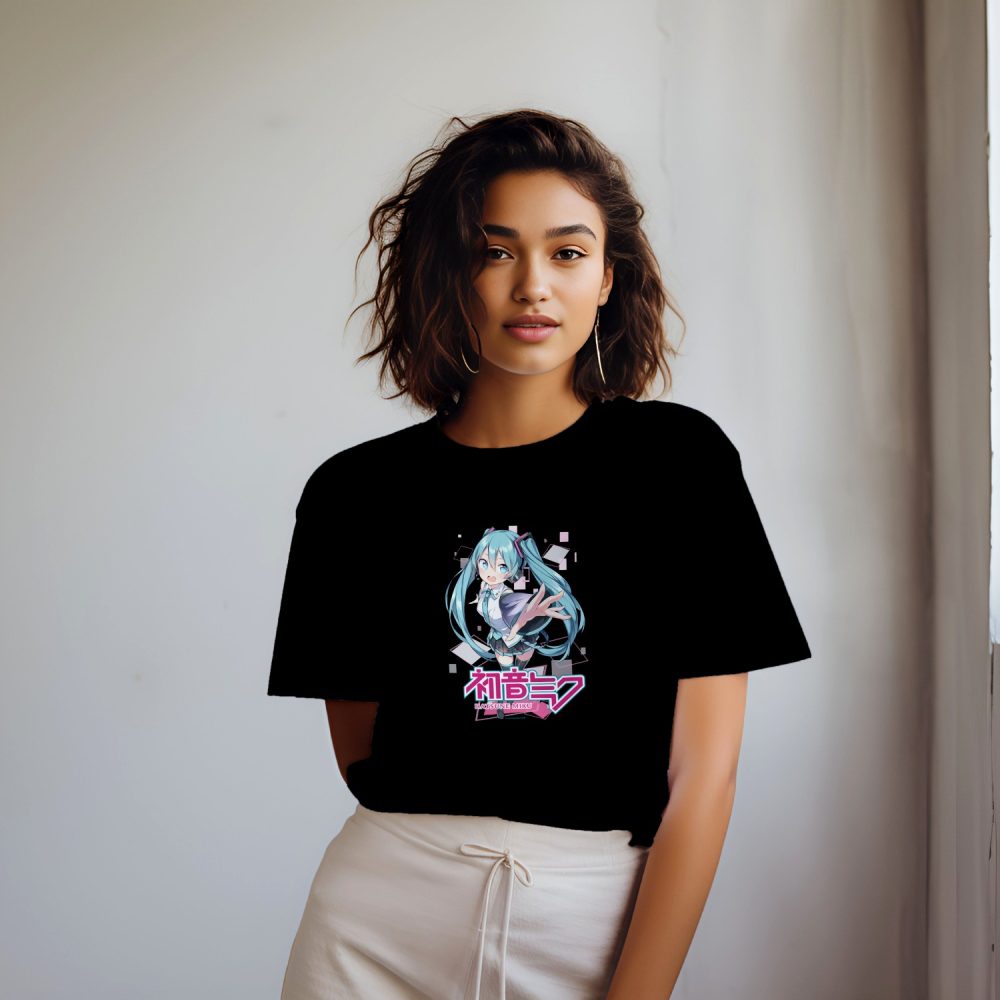T-shirt oversize coton bio Femme Hatsune Miku avec un design de Hatsune Miku Losanges
