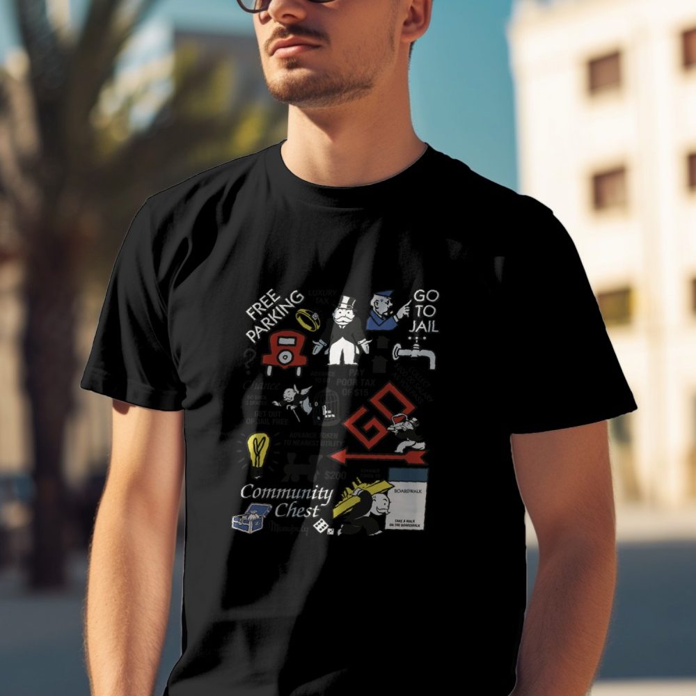 T-shirt Homme Monopoly avec un design de Monopoly Cases De Jeu