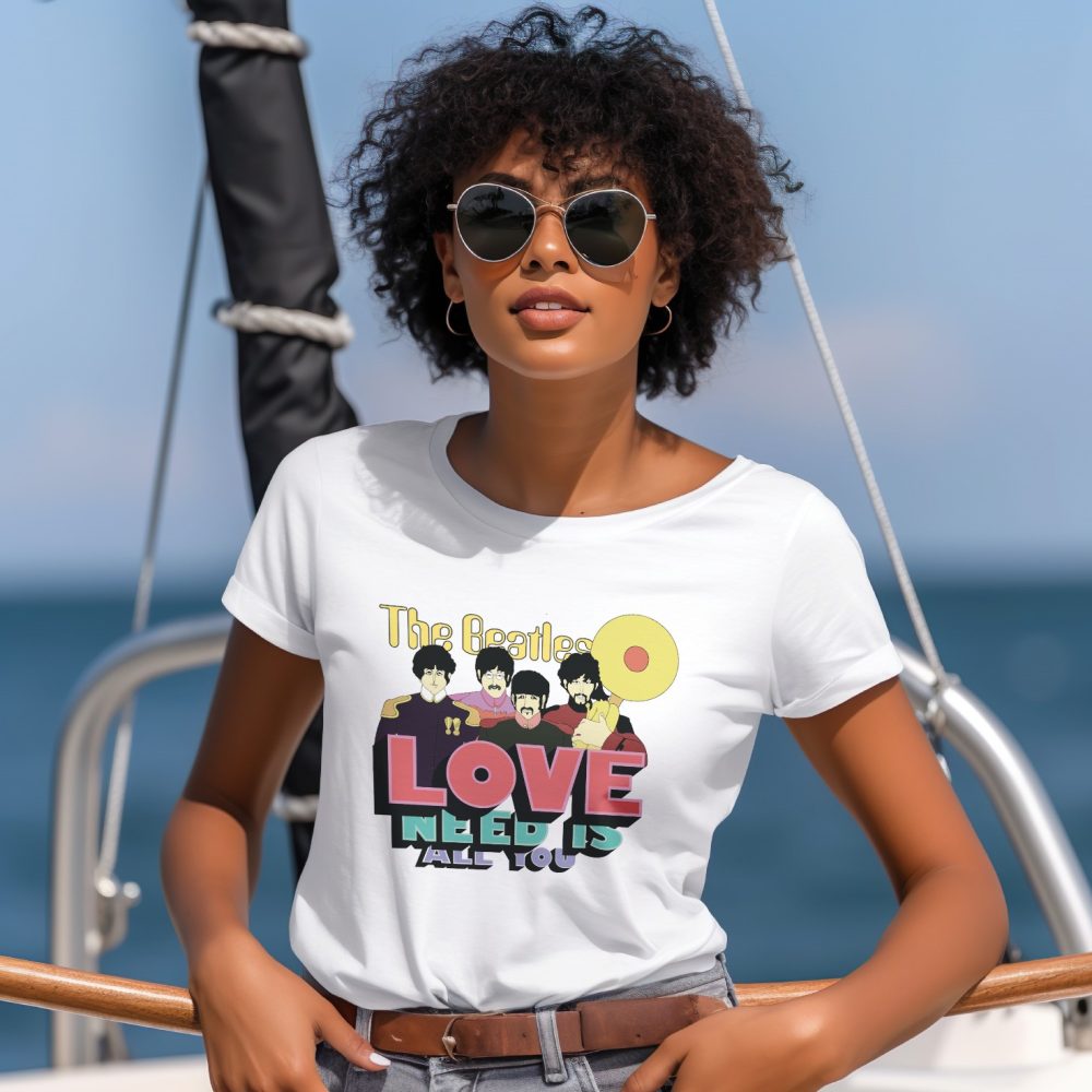T-shirt Femme The Beatles avec un design de The Beatles All You Need Is Love