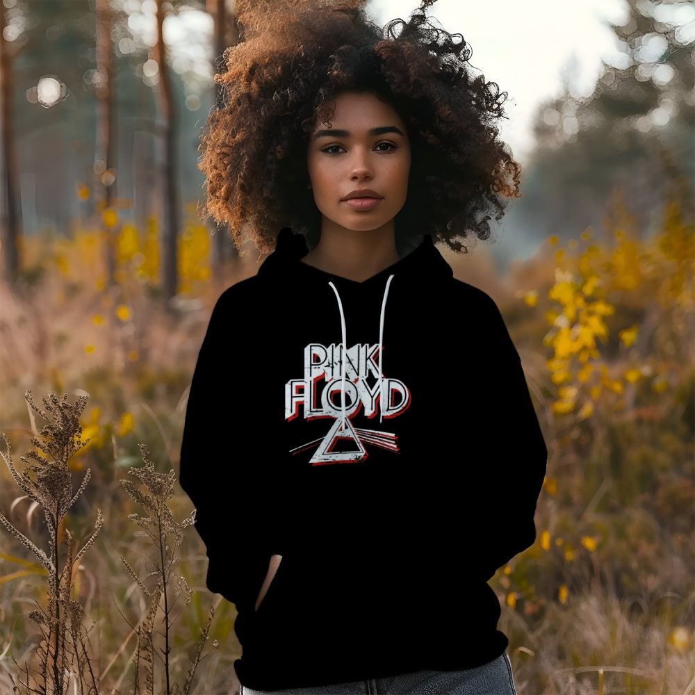 Sweat-shirt à capuche Femme Pink Floyd avec un design de Pink Floyd Triangle blanc