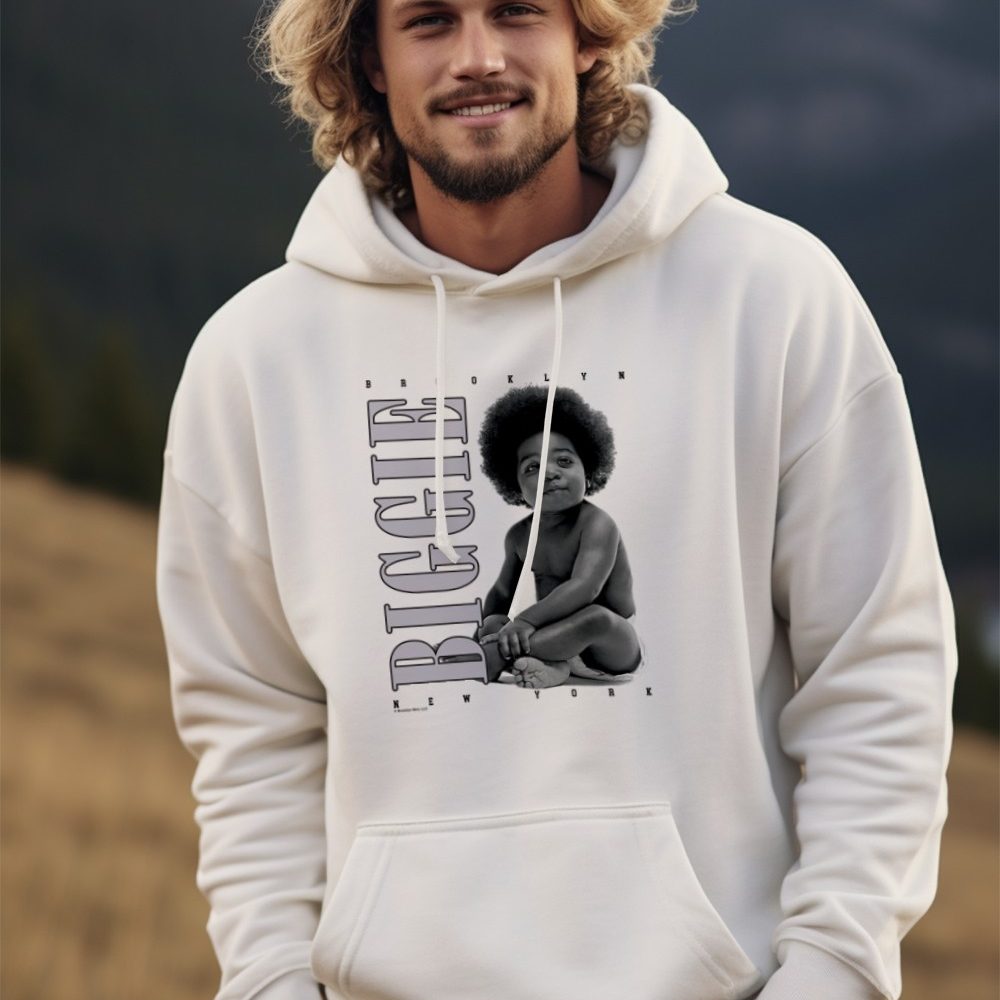 Sweat-shirt à capuche Homme The Notorious B.I.G. avec un design de The Notorious B.I.G. Baby gris