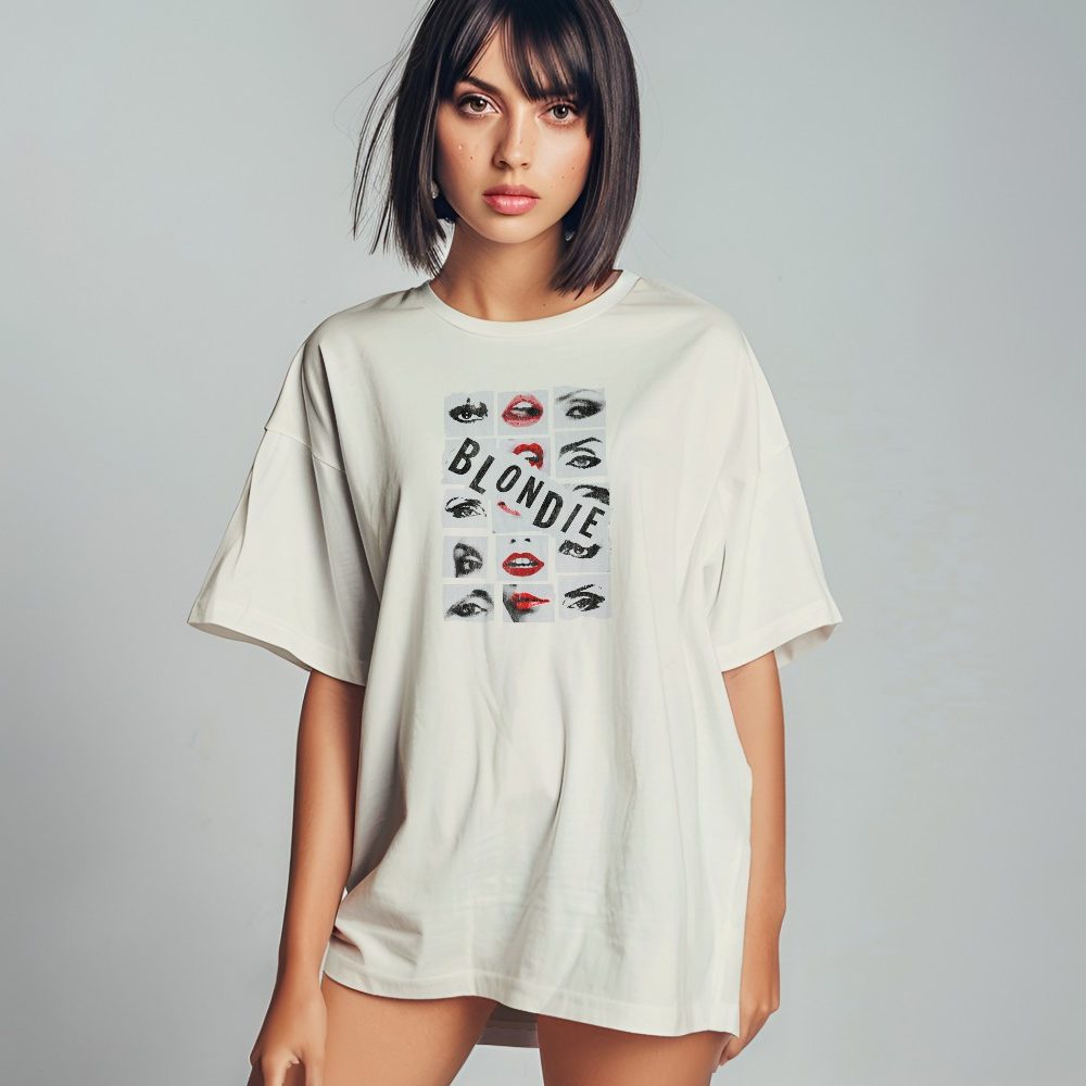 T-shirt oversize coton bio femme Femmes avec un design de Blondie noir