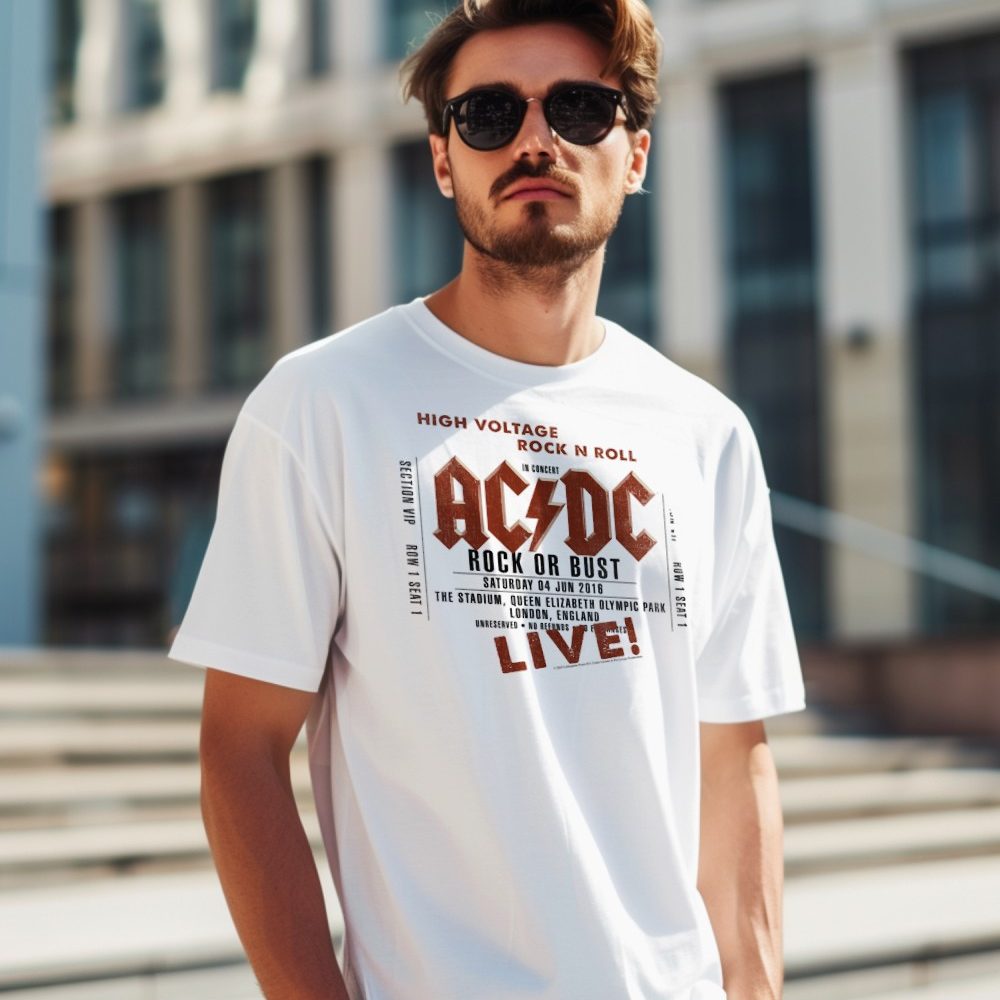 T-shirt Homme ACDC avec un design de ACDC Rock or Bust