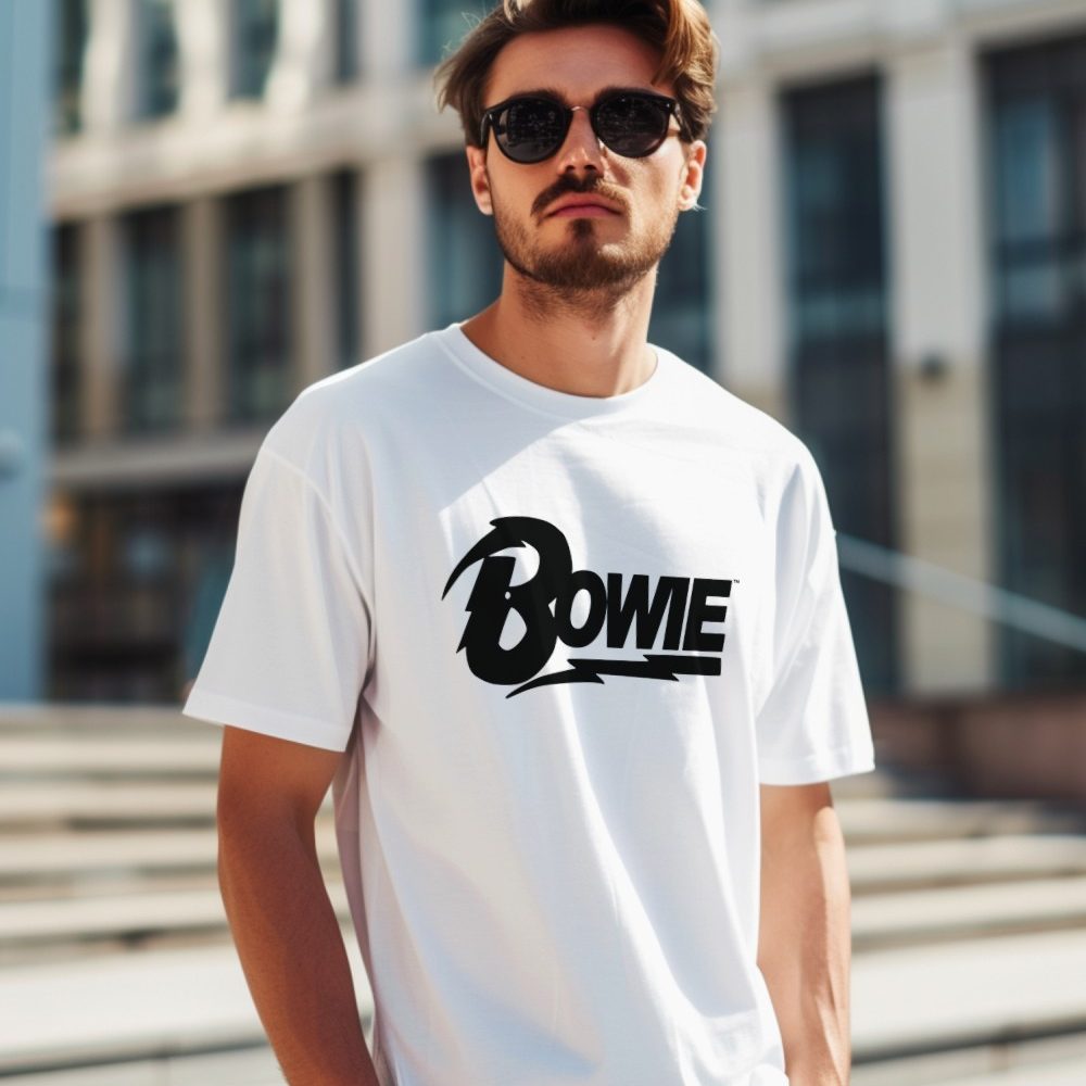 T-shirt Homme Bowie avec un design de Bowie noir