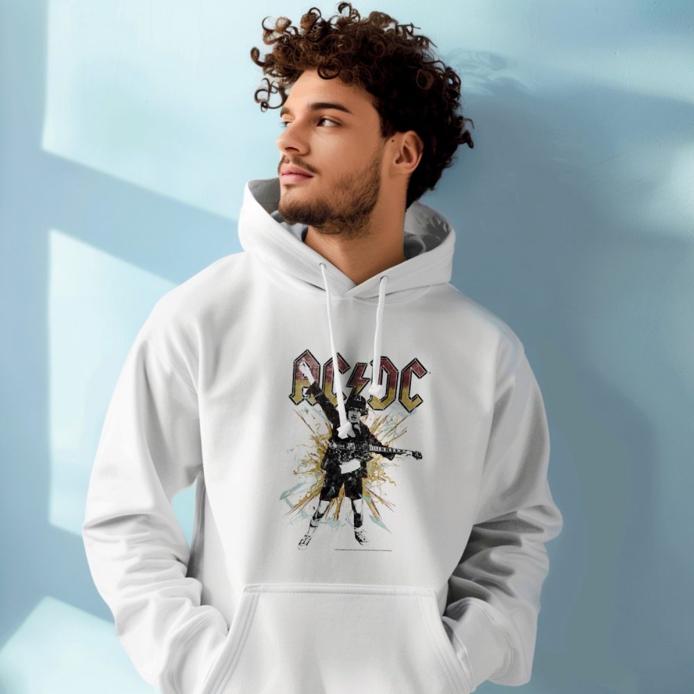 Sweat-shirt à capuche homme ACDC avec un design de ACDC Rock noir