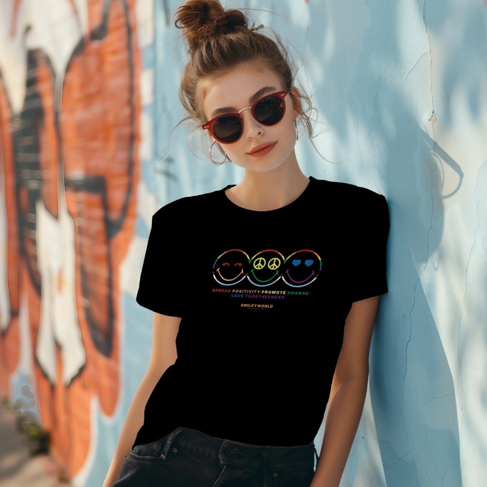 T-shirt Femme Smiley World avec un design de Smiley World Spread Positivity