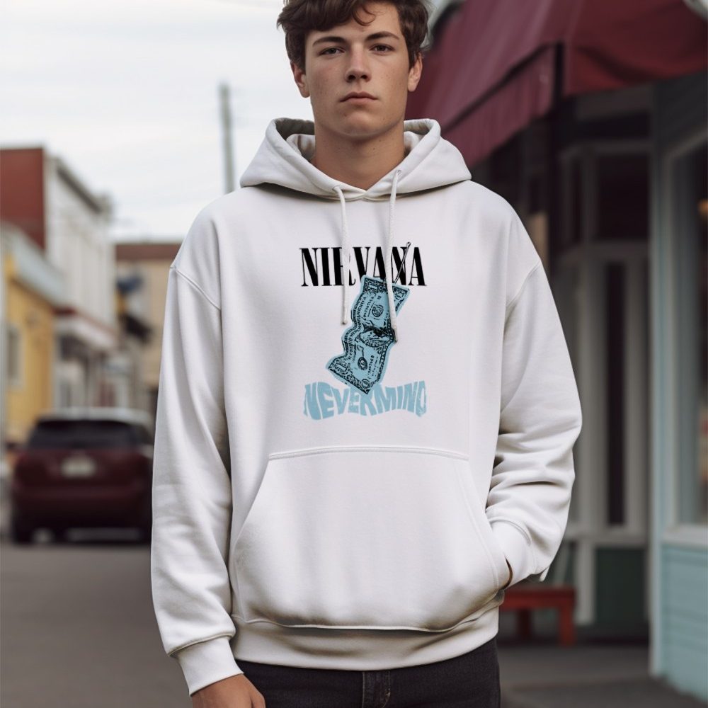 Sweat-shirt à capuche Homme Nirvana avec un design de Nirvana Nevermind noir