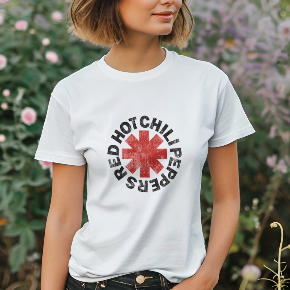 T-shirt Femme Red Hot Chili Peppers avec un design de RHCP Used noir
