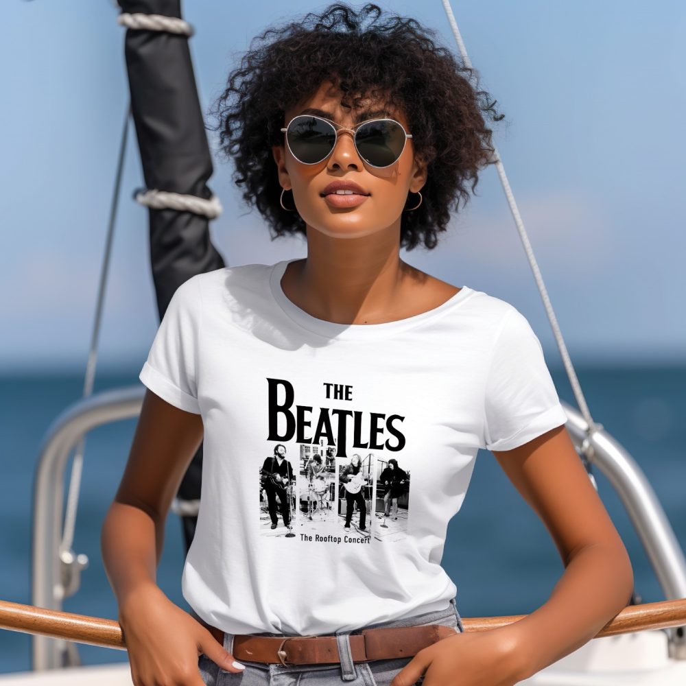 T-shirt Femme The Beatles avec un design de The Beatles Live noir