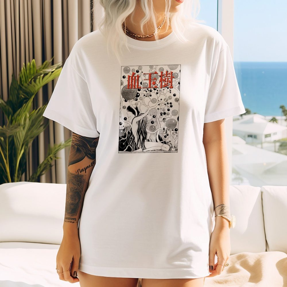 T-shirt oversize coton bio Femme Junji Ito Collection avec un design de Junji Ito Collection Bubbles