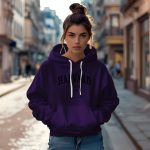 Sweat-shirt à capuche Femme Harvard avec un design de Harvard Arc Écusson Used Contour noir