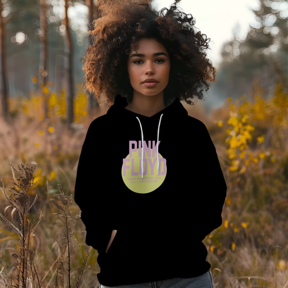 Sweat-shirt à capuche Femme Pink Floyd avec un design de Pink Floyd Italy 71 rose jaune