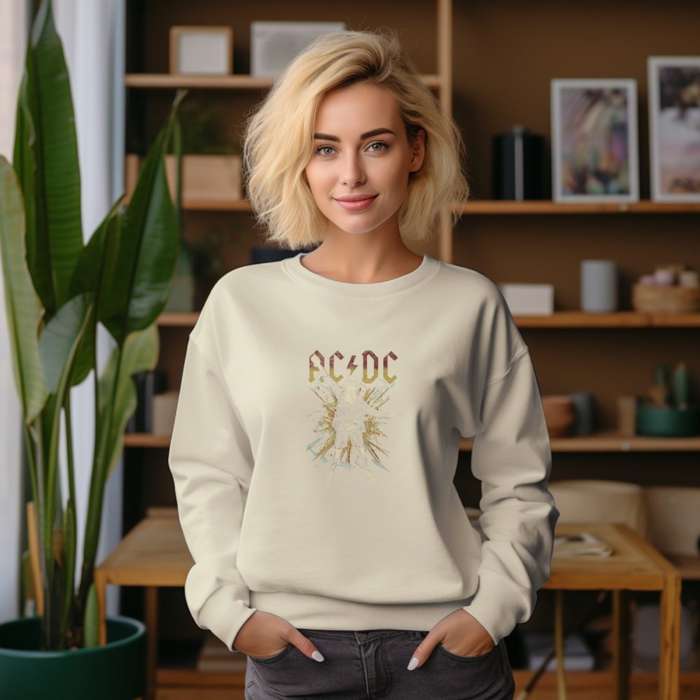 Sweat oversize coton bio Femme ACDC avec un design de ACDC