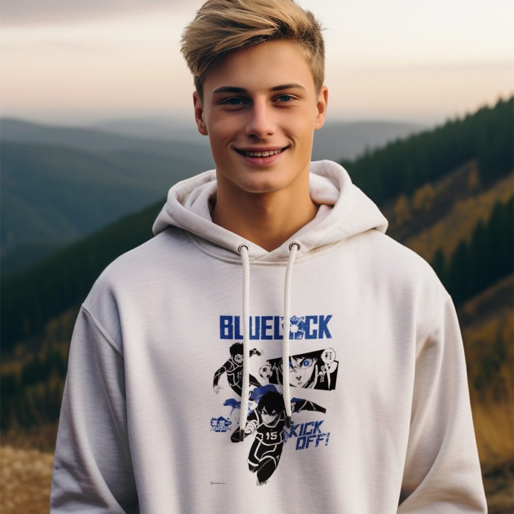Sweat-shirt à capuche Homme Bluelock avec un design de Bluelock Kick Off bleu