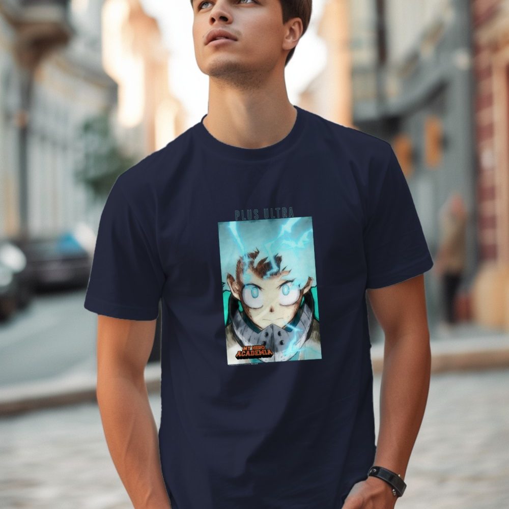 T-shirt Homme My Hero Academia avec un design de My Hero Acadomia Deku blanc