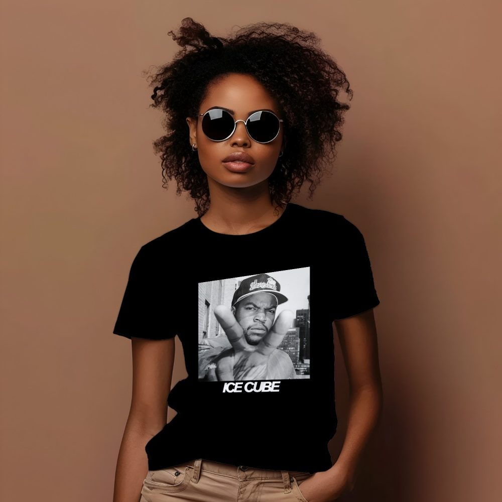 T-shirt femme Ice Cube avec un design de Ice Cube Peace n&b