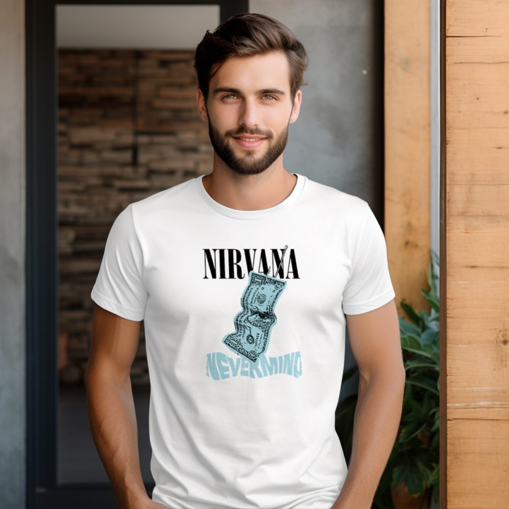 T-shirt Homme Nirvana avec un design de Nirvana Nevermind noir