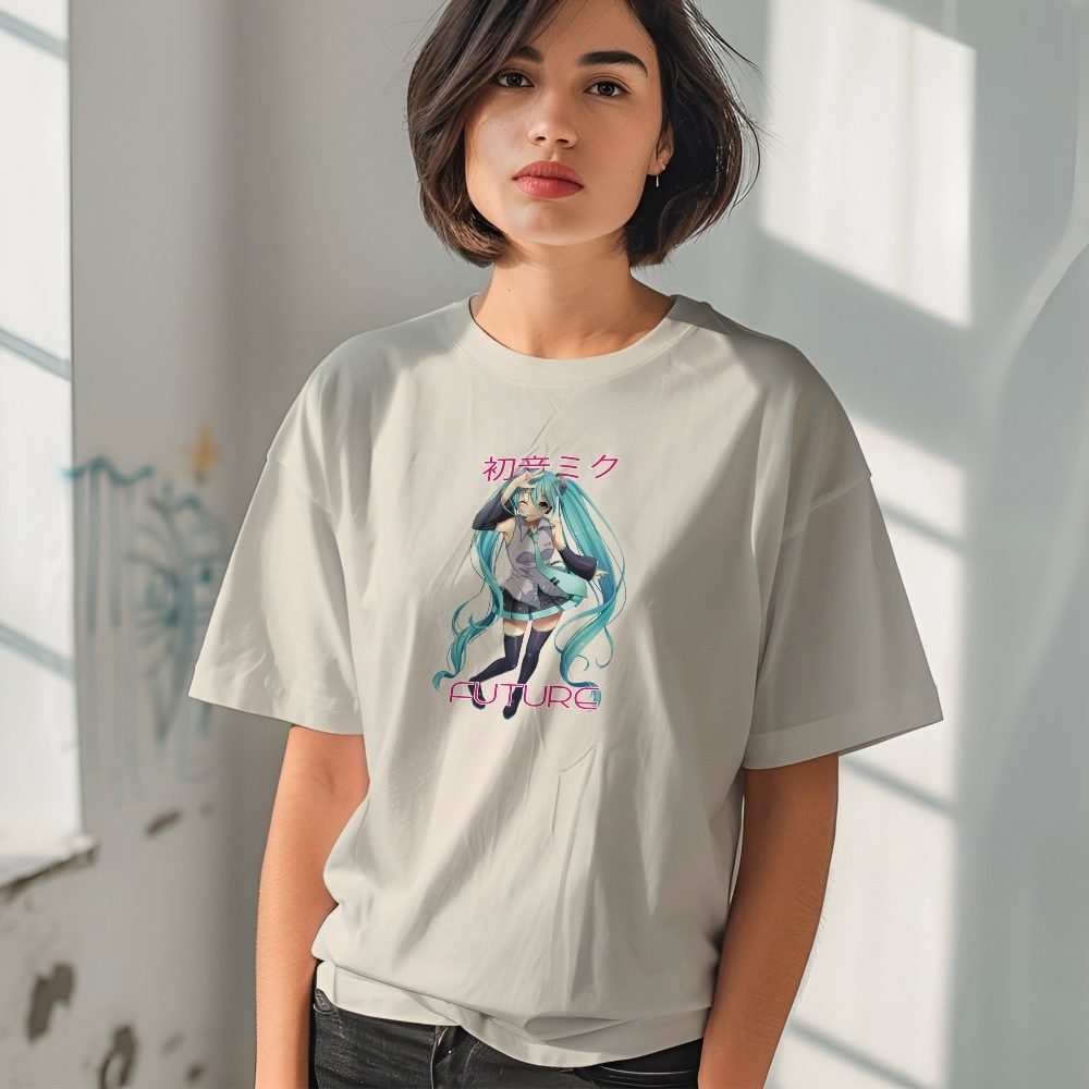 T-shirt bio oversize Femme Hatsune Miku avec un design de Hatsune Miku Future