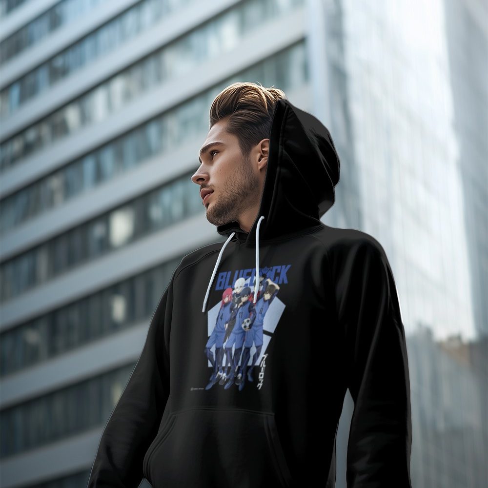 Sweat-shirt à capuche Homme Bluelock avec un design de Bluelock Team blanc