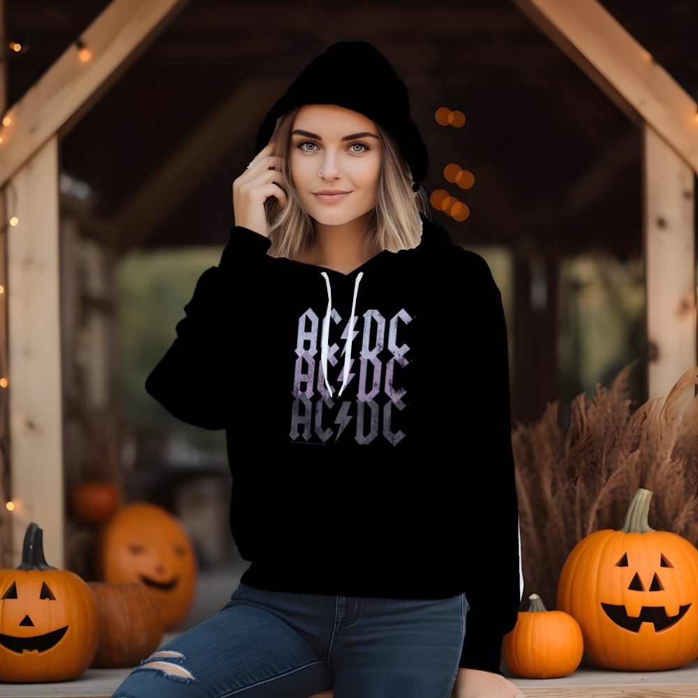 Sweat-shirt à capuche Femme ACDC avec un design de ACDC violet