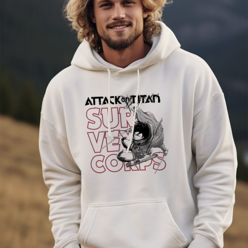 Sweat-shirt à capuche Homme Attack On Titan avec un design de Attack On Titan Survey Corps