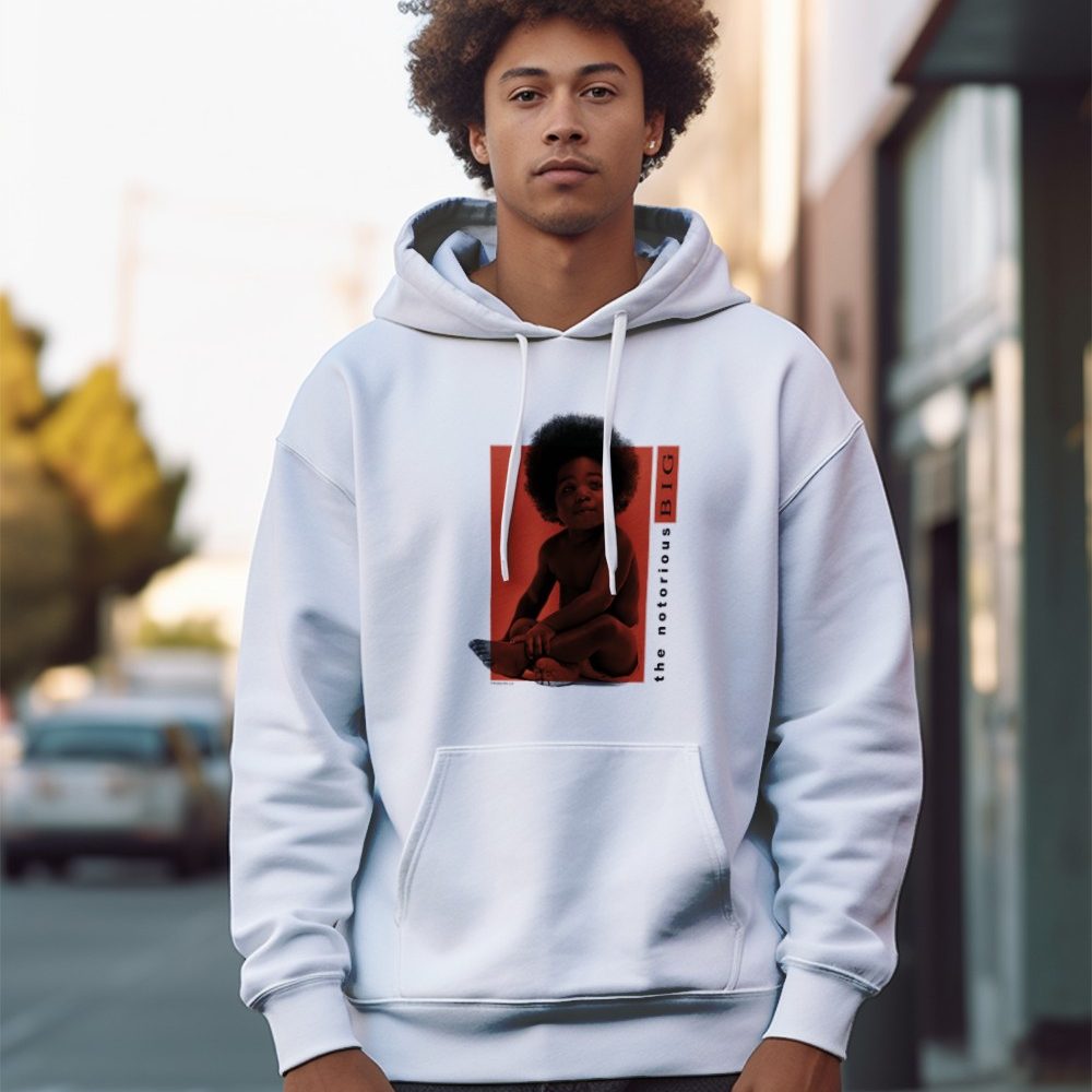 Sweat-shirt à capuche Homme The Notorious B.I.G. avec un design de The Notorious B.I.G. Baby orange