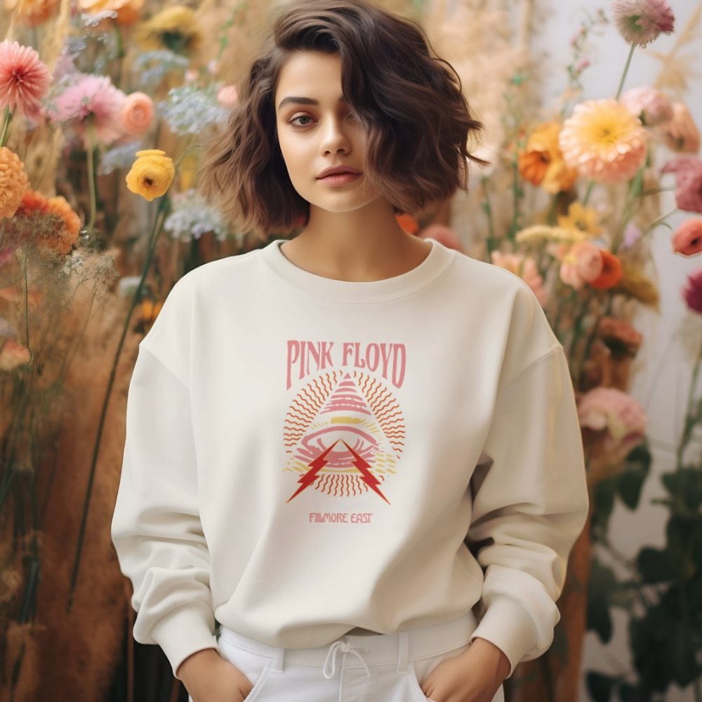 Sweat oversize coton bio Femme Pink Floyd avec un design de Pink Floyd