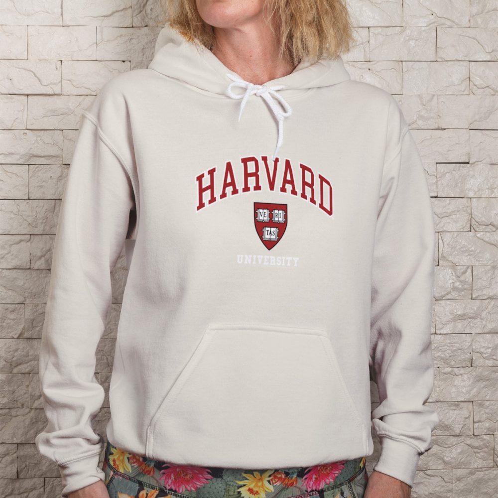 Sweat-shirt à capuche Femme Harvard avec un design de Harvard Arc Écusson University blanc