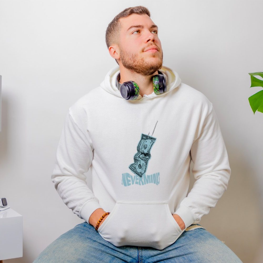 Sweat-shirt à capuche Homme Nirvana avec un design de Nirvana Nevermind blanc