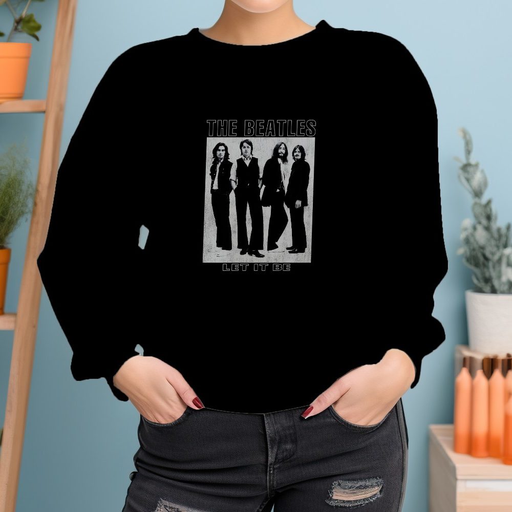 Sweat oversize coton bio Femme The Beatles avec un design de The Beatles Let It Be blanc