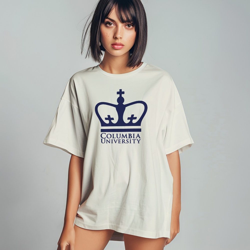 T-shirt oversize coton bio femme Columbia avec un design de Columbia Crown bleu navy
