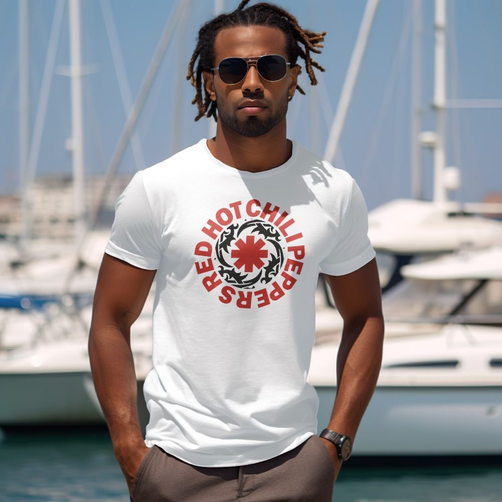T-shirt Homme Red Hot Chili Peppers avec un design de RHCP Tribal