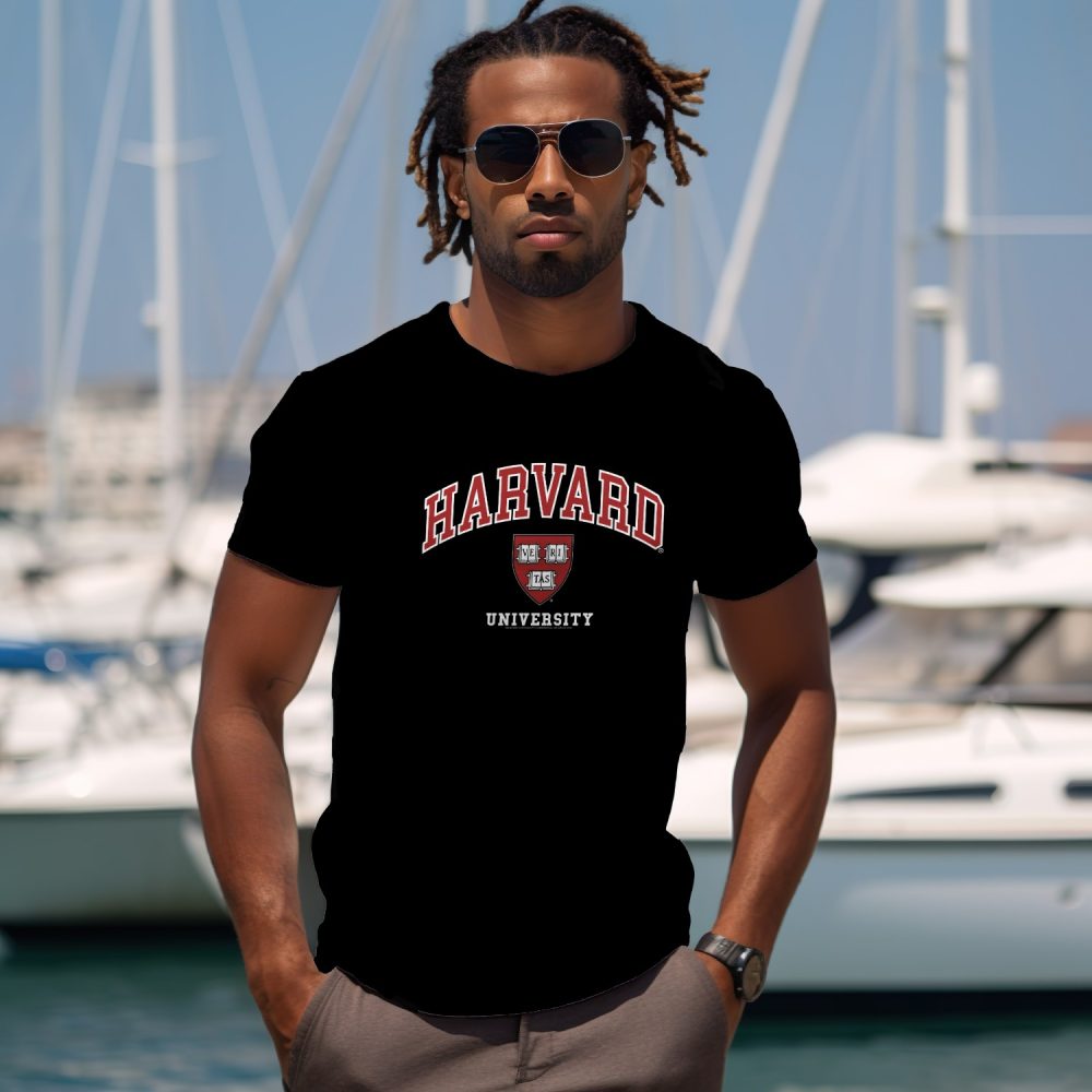 T-shirt Homme Harvard avec un design de Harvard Arc Écusson University blanc