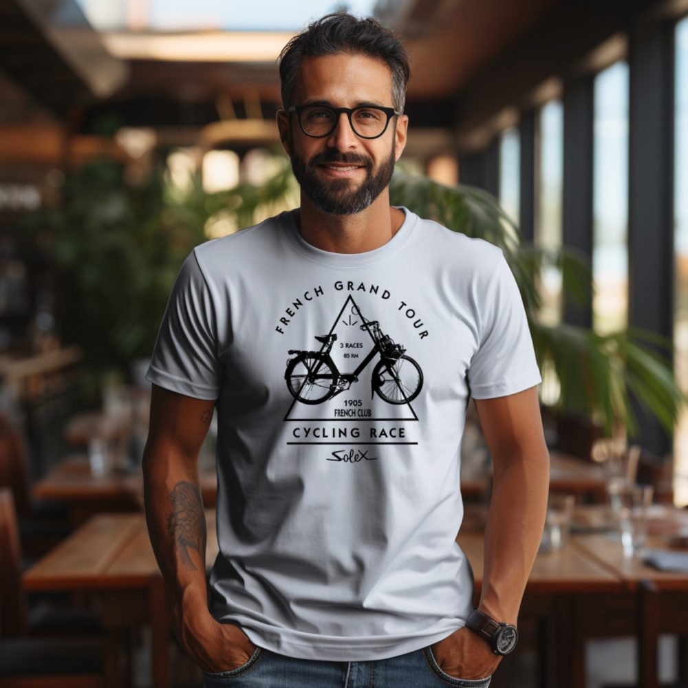 T-shirt Homme Solex avec un design de Solex French Grand Tour noir
