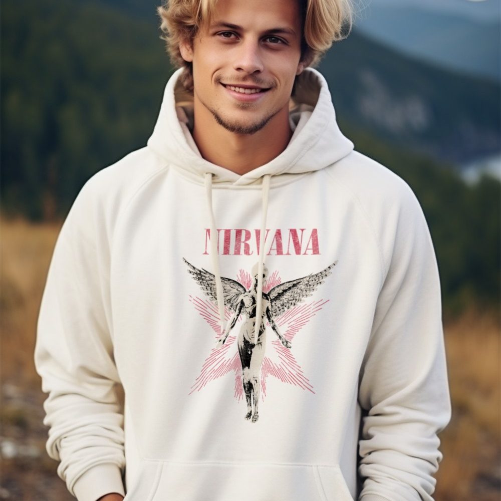 Sweat-shirt à capuche Homme Nirvana avec un design de Nirvana In Utero rouge